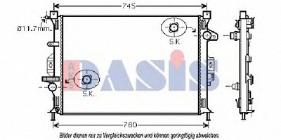 AKS DASIS 092046n -  Радиатор, охлаждение двигателя